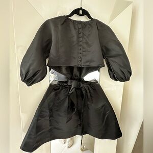 Chic Black Puff Sleeve Mini Dress